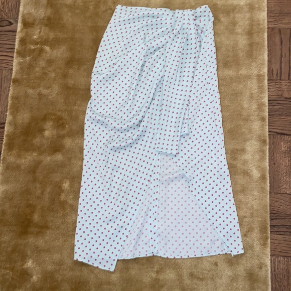 Zara Polka Dot Satin Midi skirt - Picture 3 of 5